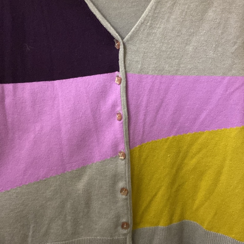 Designer Colorblock Cardigan Sweater - Picture 8 of 13